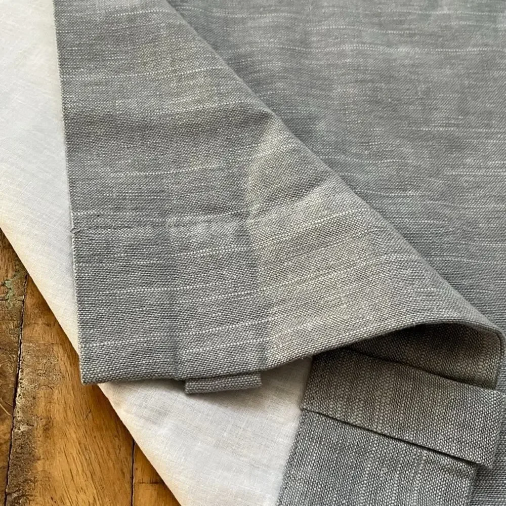 2 Pottery Barn Gray Blackout Lining Curtain Panels 50x84 Linen Blend